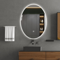 Oval Makeup Mirror Wall Mounted Smart Bathroom Mirror Wall Mounted with Led Light Dressing Table Toilet Anti-Fog Mirror