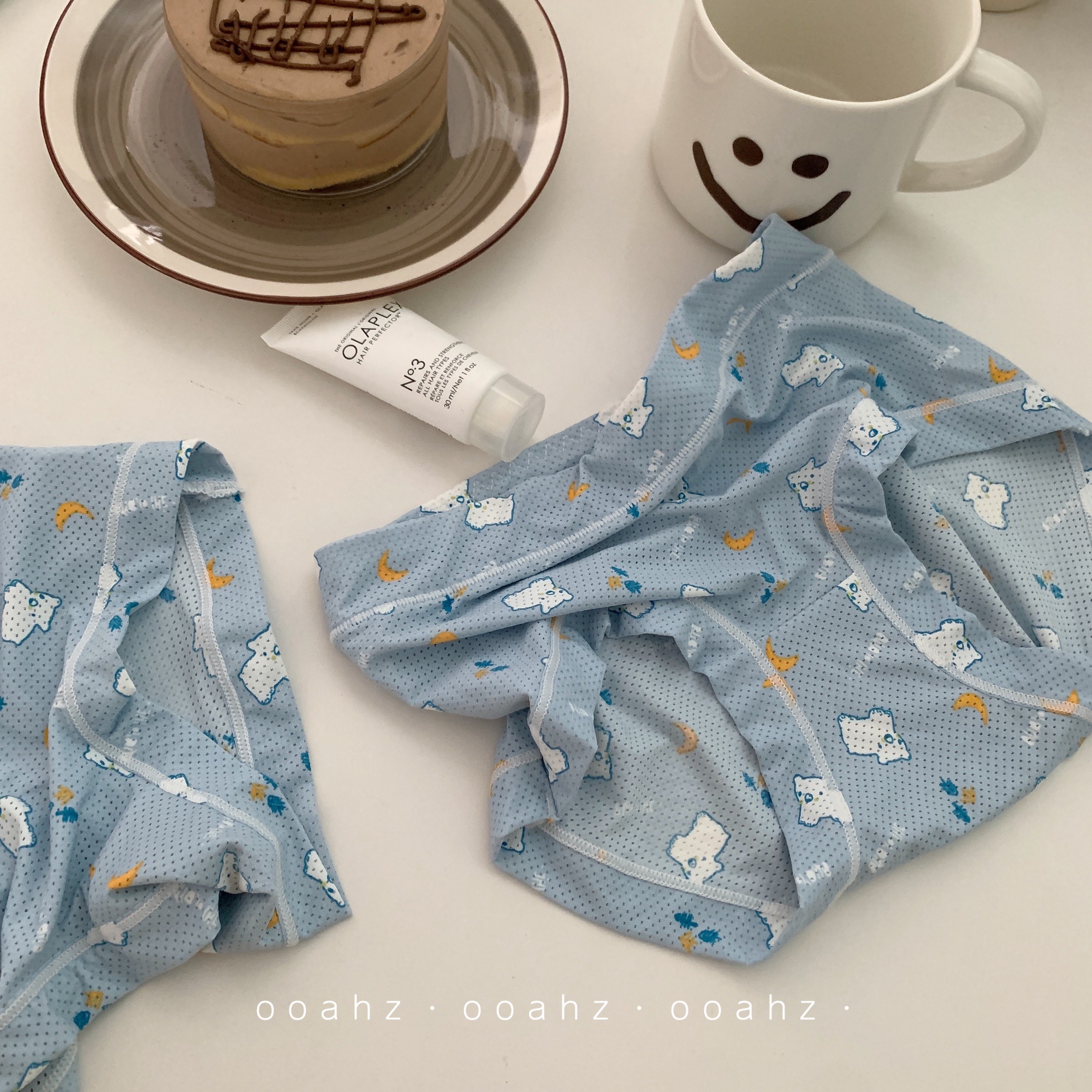 ooahz breathable hole~cute print bag buttocks comfortable mid-waist ice silk breathable ladies panties milk silk women