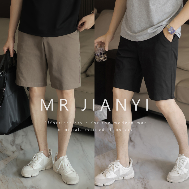 Da Xin Summer Men's Thin High-End Simple Elastic Waist Shorts Comfortable Casual Versatile Straight-Leg Five-Point Shorts for Men Da Xin Summer Men's Thin High-End Simple Elastic Waist Shorts Comfortable Casual Versatile Straight-Leg Five-Point Shorts for Men