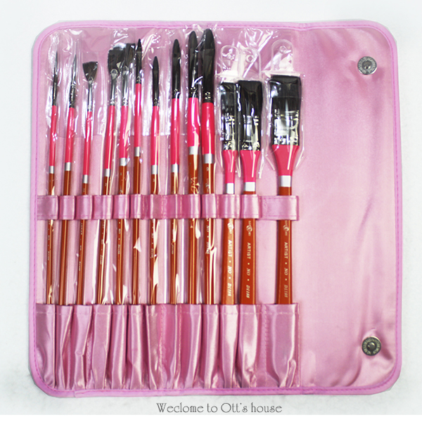 Old man's head upscale devil's hair 13 pieces of paintbrush set of fine art color oil painting Water Cairopen Fan-shaped Pen Hook pen