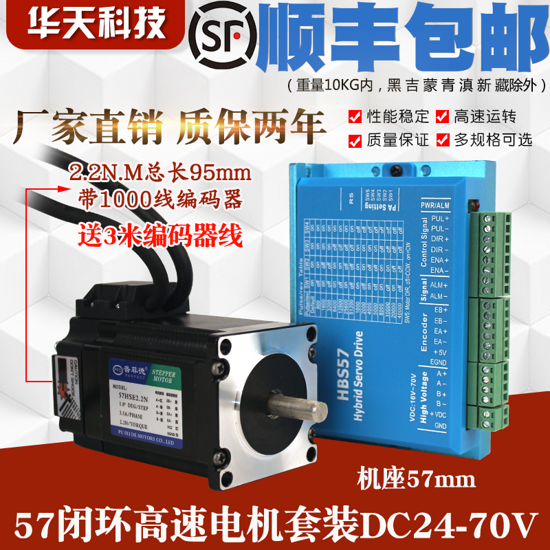 57 Closed Loop Stepper Motor Set 1 2N 2 2N 3N Closed loop Stepper Motor Driver HBS57 Encoder