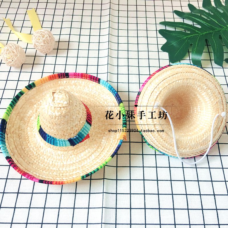 Pet Hat Mexico Mũ rơm Pet Quần áo Phụ kiện Mèo và Chó Ảnh Photo Shakes Artifact - Quần áo & phụ kiện thú cưng áo mưa cho chó lớn