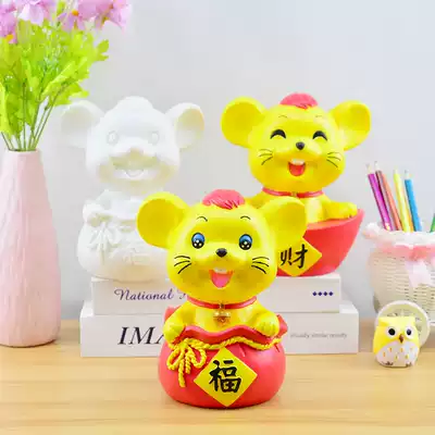 Mouse year coloring doll painted plaster white embryo children DIY handmade material package company activity material