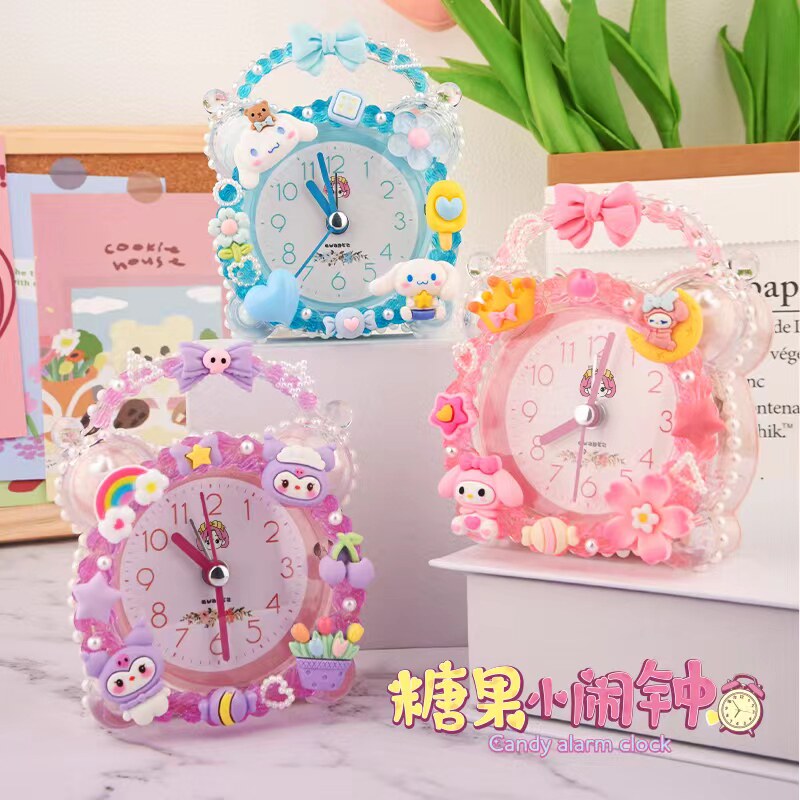 Cream Glue DIY Alarm Clock Material Bag Children Homemade Cute Clock Students Get Up God Instrumental Girl Puzzle Toys-Taobao