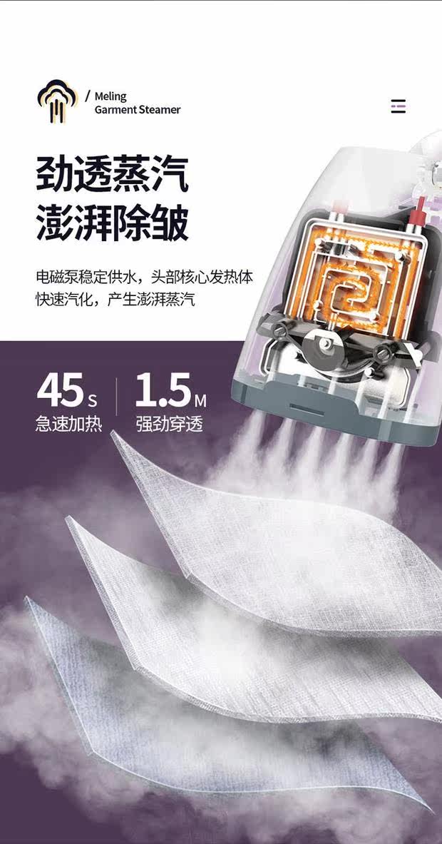 Пароочиститель 美菱挂烫机家用手持小型便携式多功能大功率商用电熨斗蒸汽烫衣服 MeiLing