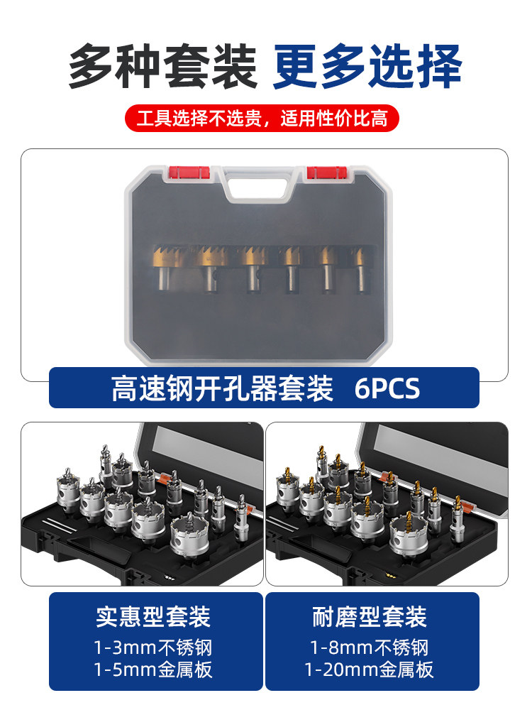 Blue Victory Alloy Hole Opener Set, Special Hole Expander for Metal and Stainless Steel, Universal Drill Bit for Electric Drill and Bench Drill, Hole Drilling Tool