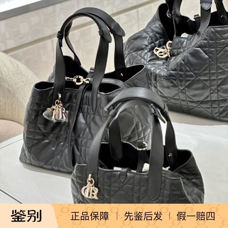 Dior Native Toujours Black Small and Medium Shoulder Tote Bag