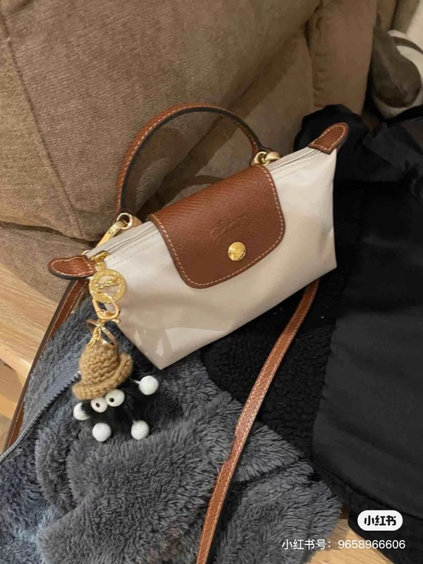 Longchamp Le Pliage Dumpling Bag Handbag with Leather Trim, Shipping Fee to Be Paid on Delivery