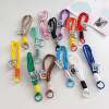 Colorblock nylon braided hand rope plush pendant mobile phone bag pendant DIY jewelry accessories