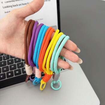Swimming goggle box zipper lanyard color-blocked knotted woven keychain pendant plush doll anti-lost stationery bag lanyard