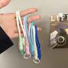 Factory ready stock short keychain lanyards, various solid color woven hand bowl rope lanyards, hand hanging anti-lost ropes, bag ropes