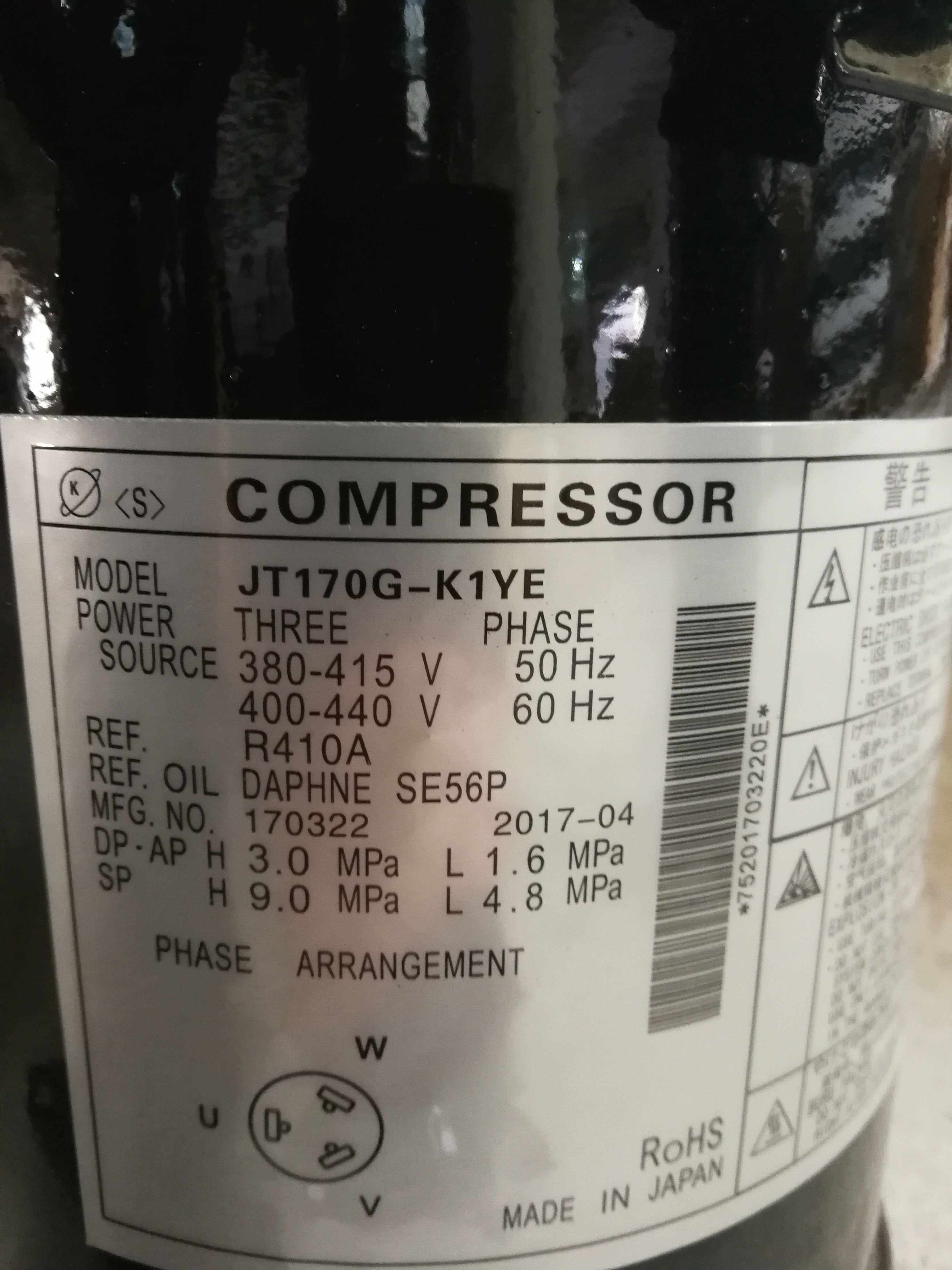 JT1GCVDK1YR JT1G-VDK1YR JT170G-K1YE new large gold conversion air conditioning compressor