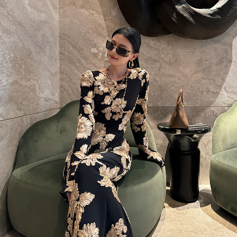 New Chinese-Style Elegant Black Long-Sleeved Cheongsam Dress Early Spring Dress for Women 2026 Spring New Long Dress New Chinese-Style Elegant Black Long-Sleeved Cheongsam Dress Early Spring Dress for Women 2026 Spring New Long Dress