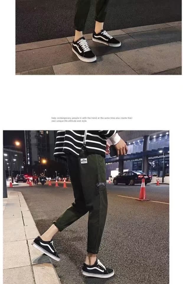 Quần âu phiên bản Hàn Quốc của xu hướng quần nam ulzzang thủy triều hoang dã thương hiệu quần rộng chín điểm quần jean nam