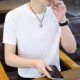 High-End Ice Silk Texture Round Neck Short-Sleeve T-Shirt for Men, Light Luxury, Versatile, Breathable, Quick-Drying Top, Trendy Half-Sleeve for Young People