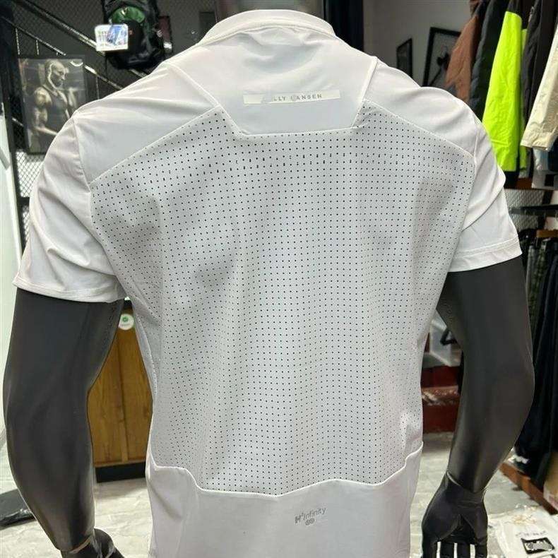 White Mesh Splicing Cool Quick-Drying T-Shirt for Men, Summer Outdoor Sports Short-Sleeved Fitness Running Half-Sleeve Top