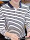 Guangzhou Thirteen Lines Men's Spring and Autumn New Striped Long Sleeve T-Shirt Polo Shirt Paul Collar Top T-Shirt for Men
