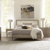 Modern simple solid wood large bed retro American light luxury fabric bed 1 8m wedding bed minimalist Italian princess bed