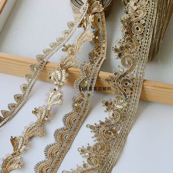 Gold sequin lace children's clothing accessories