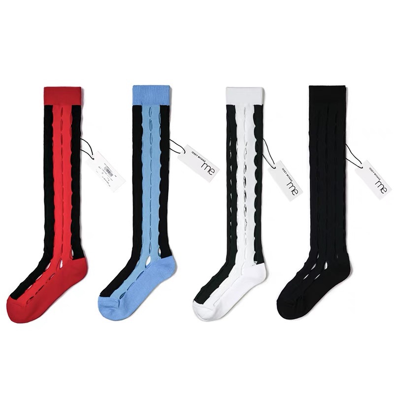 Japanese Style Runway Fashion Internet Celebrity Hollow-Out Thin Knee-High Socks Sexy High Tube Women's Socks Jk Summer Socks