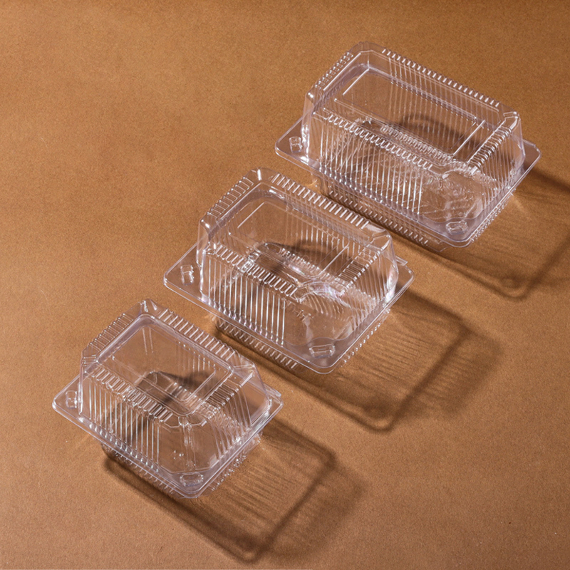 Hy-01 Transparent Plastic Small Pastry Box, Rectangular Fruit and Vegetable Packaging, Disposable Meal Blister Packaging, 100 Pieces, Free Shipping, Thick