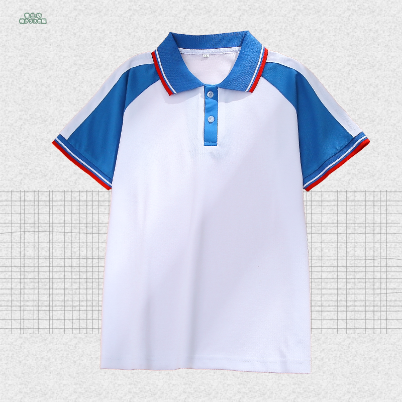 Primary School Students Blue And White School Uniform Sports Suit Elementary School Student Banfu Logos Custom College Student Korean Version Short Sleeve Summer Clothes