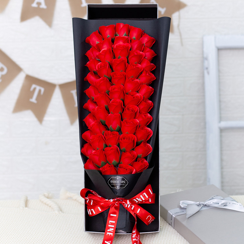 Birthday gift Valentine's Day 33 roses bouquet simulation soap flower romantic confession to the wife girlfriend mom