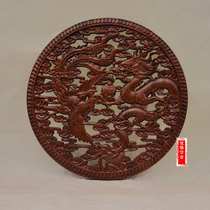 Dongyang wood carving pendant Ming and Qing classical round living room Xuanguan Chinese solid wood Longfeng in an auspicious imitation of ancient wind wall-hanging