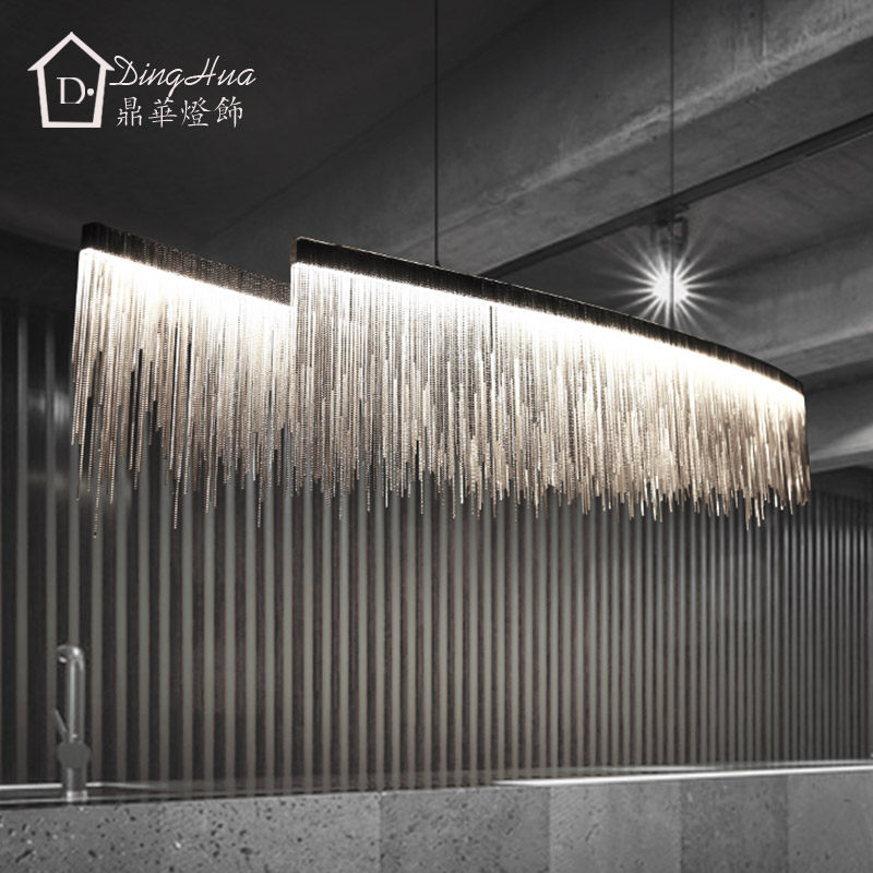 Creative fringe designer artistic personality simple living room decoration Nordic chain restaurant clothing store bar chandelier