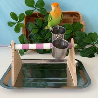 Матовая подставка розово-белого цвета+чашка для еды+корпус