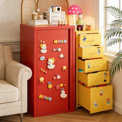 Dopamine-Style Metal Storage Cabinet for Home Use, Living Room Tea Bar Cabinet, Cream-Style Small Cabinet, Bedroom Macaron Bedside Cabinet