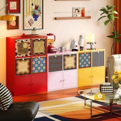 Steel Bookshelf Storage Rack Floor-Standing Wall-Mounted Combination Grid Cabinet Living Room Kindergarten Storage Cabinet Home Bookcase