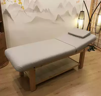 Coarse solid wood beauty bed skin management bed beauty salon special SPA bed massage bed massage bed invisible chest hole