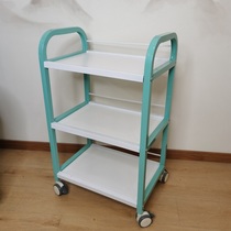 Beauty salon Spa club Nail salon cart Three-layer shelf Wrought iron cart Super-slippery high-quality wheel tool cart
