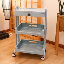 Beauty salon Compressed solid wood cart Beauty salon Nail salon Hair embroidery Skin management instrument tool cart