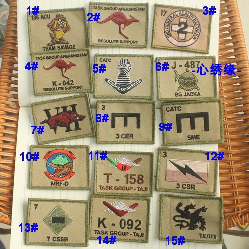 Heart embroidered F3 single-sided Velcro tooth badge 7 5*5 5CM outdoor bag jacket morale badge