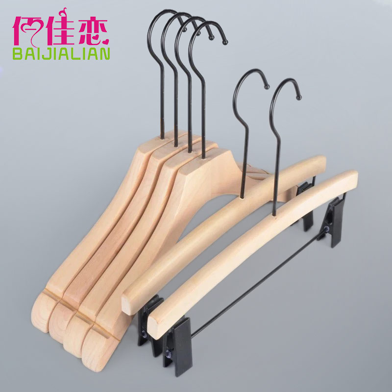 Clothing store special wood women's clothes hang wood children's small support anti-slip clamp customized