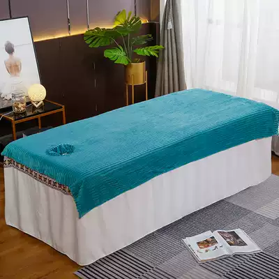 Pure color Crystal velvet beauty sheets beauty salon special massage physiotherapy massage bed anti-dirty magic velvet sheets with holes