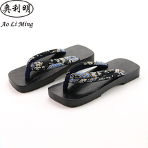 Oli Tomorrow Ben Wood Footwear Woman Character Wood Slippers for men and women Couples summer home non-slip slippers