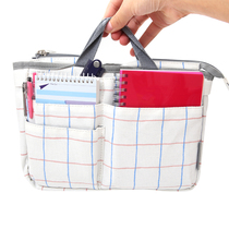 Japan KOKUYO Guoyu Plaid impression dual-purpose large-capacity storage bag inner bag portable cross bag