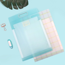 KOKUYO Japan) student office storage portable PP test paper clip A4 organ bag) multi-layer folder
