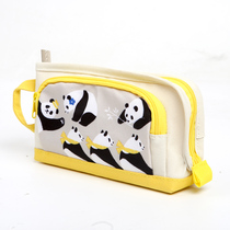 Japan KOKUYO national reputation hipster large capacity student double stationery storage bag pen bag cosmetic bag