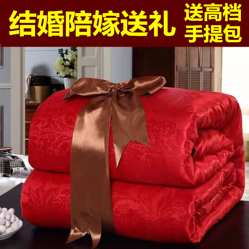 Tongxiang silk quilted by 100% mulberry silk Spring and autumn quilt by core thickened warm winter cotton quilted by wedding wedding