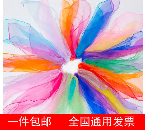 60cm snow spinning square towels dance stage performance handkerchief silk scarves red silk scarves Orfu musical instruments nursery school