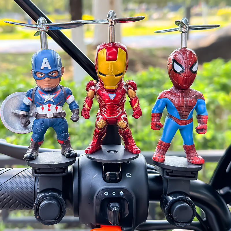 Avengers Captain America Iron Spider Thor Car Ornaments Electric Vehicle Motorcycle Bicycle Decorations Figurines