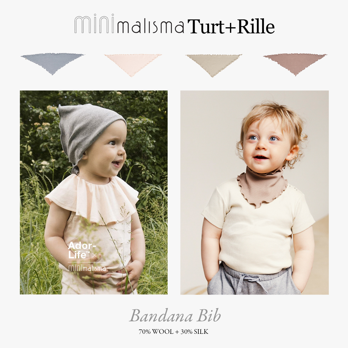 DU R T Switzerland Minimalisma true silk wool super soft multipurpose triangle towel surrounding mouth headscarf spot 