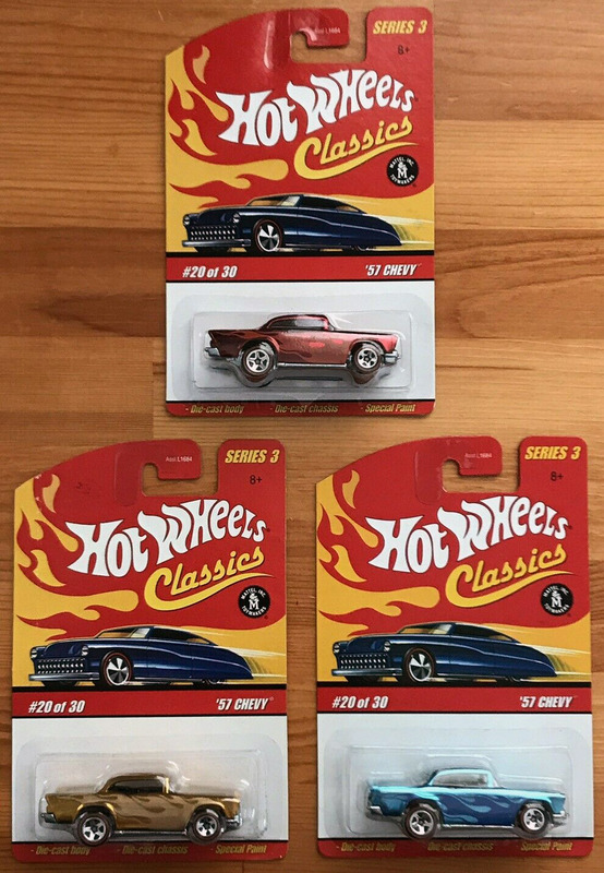 Hot Wheels Metal Toy Chevrolet Classic Car Model with Electroplated Red Wire Rims Classics 57 Chevy