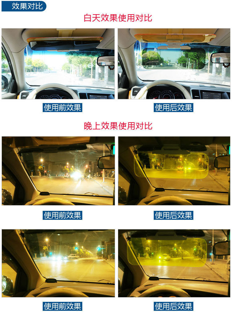 Anti-Glare High Beam Light Blocker, Strong Light Car Anti-Glare Night Vision Sun Visor, Day and Night Dual-Use Sun Protection Goggles