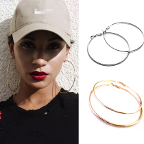 New Temperament Large Earrings Earrings Circle Brief Retro European Europe And Europe Exaggerated Circle Ciro Water Original Hizi Congenique