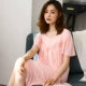 Váy ngủ dễ thương Nhật Bản sexy ngọt ngào Váy ngủ nữ cotton tinh khiết mỏng mùa hè đồ ngủ có thể được mặc bên ngoài tay áo ngắn rộng rãi dịch vụ tại nhà - Đêm đầm